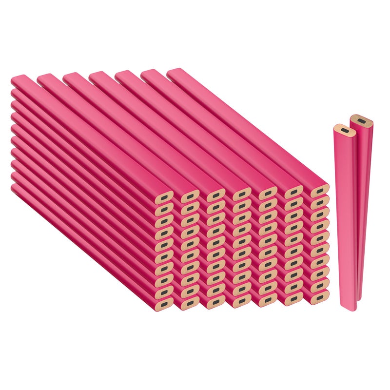 GRAPHITE Hard Lead Carpenter Pencils Bulk - (72) Pieces Lumber Wooden Pencil #2 (HB) - Neon Pink - Image 1